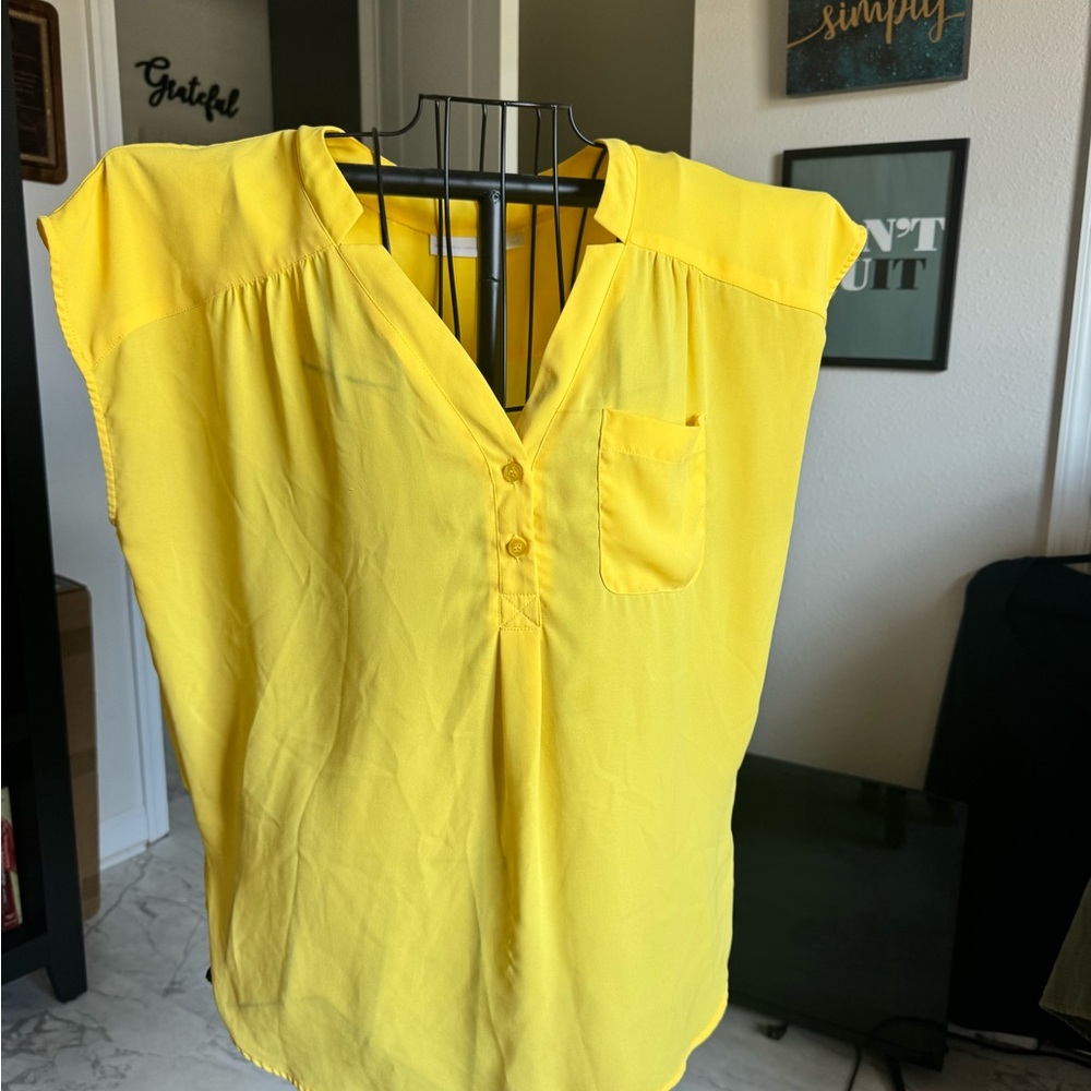 New York & Company Bright Yellow Blouse